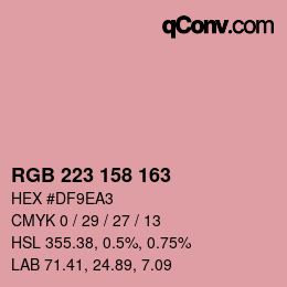 Color code: RGB 223 158 163 | qconv.com