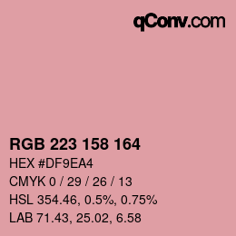 Color code: RGB 223 158 164 | qconv.com