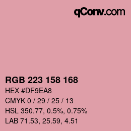 Color code: RGB 223 158 168 | qconv.com
