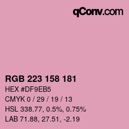 Color code: RGB 223 158 181 | qconv.com
