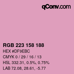 Color code: RGB 223 158 188 | qconv.com