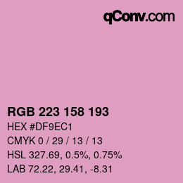 Color code: RGB 223 158 193 | qconv.com