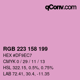 Color code: RGB 223 158 199 | qconv.com