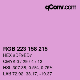 Color code: RGB 223 158 215 | qconv.com