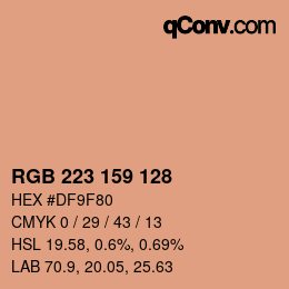 Color code: RGB 223 159 128 | qconv.com