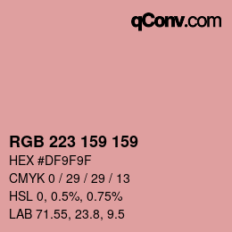 Color code: RGB 223 159 159 | qconv.com
