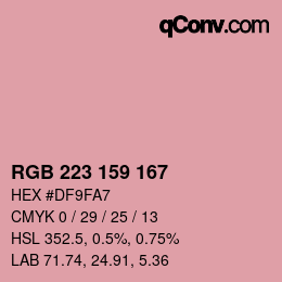 Color code: RGB 223 159 167 | qconv.com