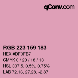 Color code: RGB 223 159 183 | qconv.com