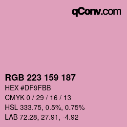 颜色代码: RGB 223 159 187 | qconv.com