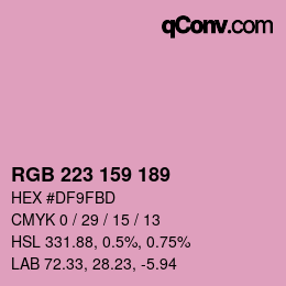 Color code: RGB 223 159 189 | qconv.com