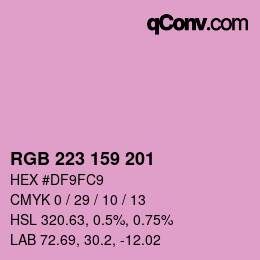 Color code: RGB 223 159 201 | qconv.com