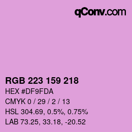 Color code: RGB 223 159 218 | qconv.com