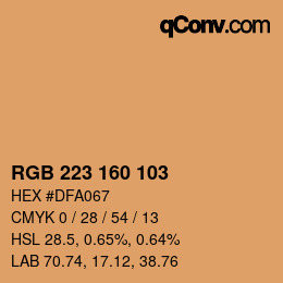 Color code: RGB 223 160 103 | qconv.com