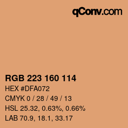 Color code: RGB 223 160 114 | qconv.com