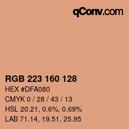 Color code: RGB 223 160 128 | qconv.com
