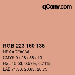 Color code: RGB 223 160 138 | qconv.com