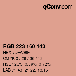 Color code: RGB 223 160 143 | qconv.com