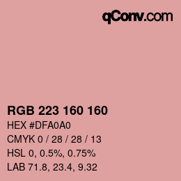 Color code: RGB 223 160 160 | qconv.com