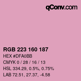 Color code: RGB 223 160 187 | qconv.com