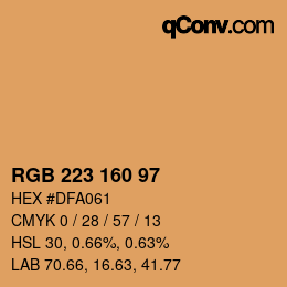 Color code: RGB 223 160 97 | qconv.com