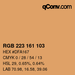 Color code: RGB 223 161 103 | qconv.com