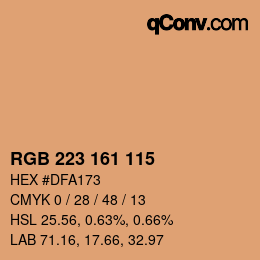 Farbcode: RGB 223 161 115 | qconv.com