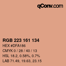 Color code: RGB 223 161 134 | qconv.com
