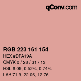 Color code: RGB 223 161 154 | qconv.com
