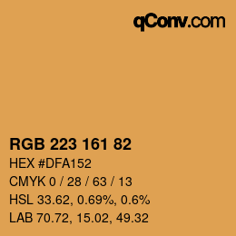 カラーコード: RGB 223 161 82 | qconv.com