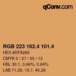カラーコード: RGB 223 162.4 101.4 | qconv.com