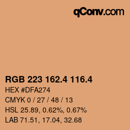 カラーコード: RGB 223 162.4 116.4 | qconv.com