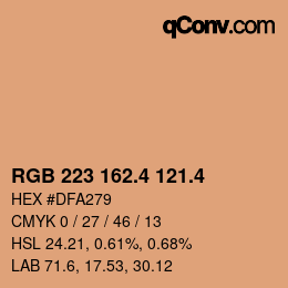 カラーコード: RGB 223 162.4 121.4 | qconv.com