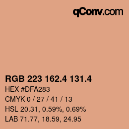 カラーコード: RGB 223 162.4 131.4 | qconv.com