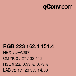 カラーコード: RGB 223 162.4 151.4 | qconv.com