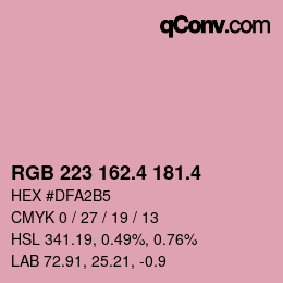 カラーコード: RGB 223 162.4 181.4 | qconv.com