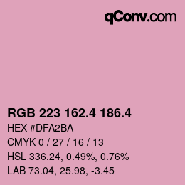 カラーコード: RGB 223 162.4 186.4 | qconv.com