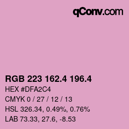 カラーコード: RGB 223 162.4 196.4 | qconv.com