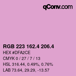 カラーコード: RGB 223 162.4 206.4 | qconv.com