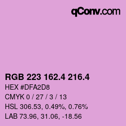 カラーコード: RGB 223 162.4 216.4 | qconv.com