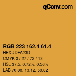 カラーコード: RGB 223 162.4 61.4 | qconv.com