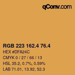 カラーコード: RGB 223 162.4 76.4 | qconv.com