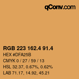 カラーコード: RGB 223 162.4 91.4 | qconv.com