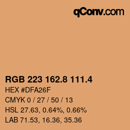 カラーコード: RGB 223 162.8 111.4 | qconv.com