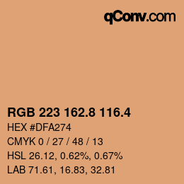 カラーコード: RGB 223 162.8 116.4 | qconv.com