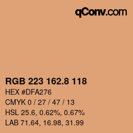 Color code: RGB 223 162.8 118 | qconv.com