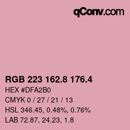 カラーコード: RGB 223 162.8 176.4 | qconv.com