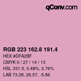 カラーコード: RGB 223 162.8 191.4 | qconv.com
