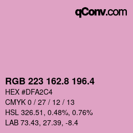 カラーコード: RGB 223 162.8 196.4 | qconv.com