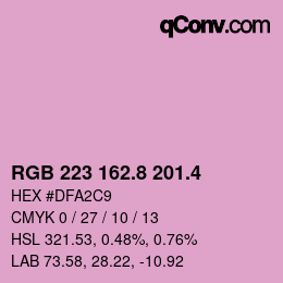カラーコード: RGB 223 162.8 201.4 | qconv.com