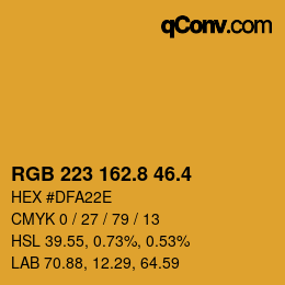 カラーコード: RGB 223 162.8 46.4 | qconv.com